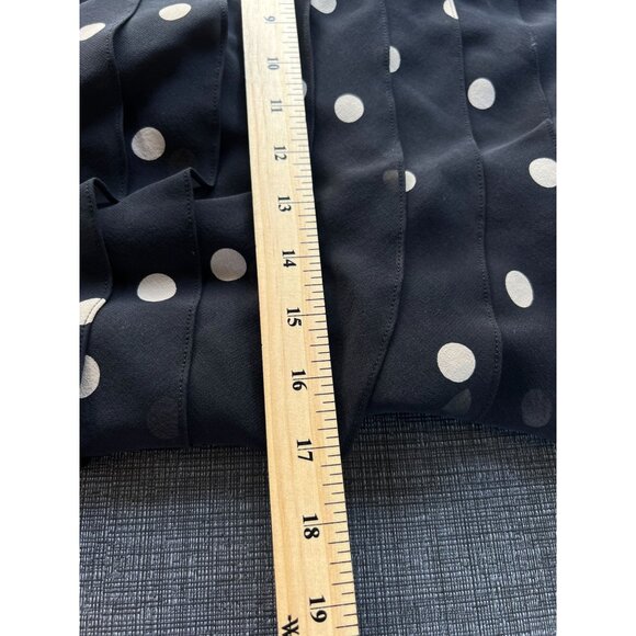 Vintage 90s hetta B Maxi Dress Sz 12 100% Silk Polka Dot Black White Sleeveless - Picture 9 of 13